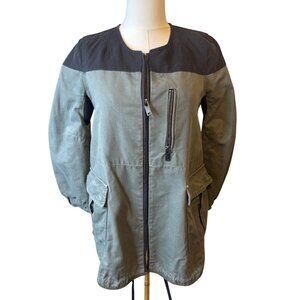 2/$30 Zara XS Two-Tone Olive Green & Black Zip-Up Jacket